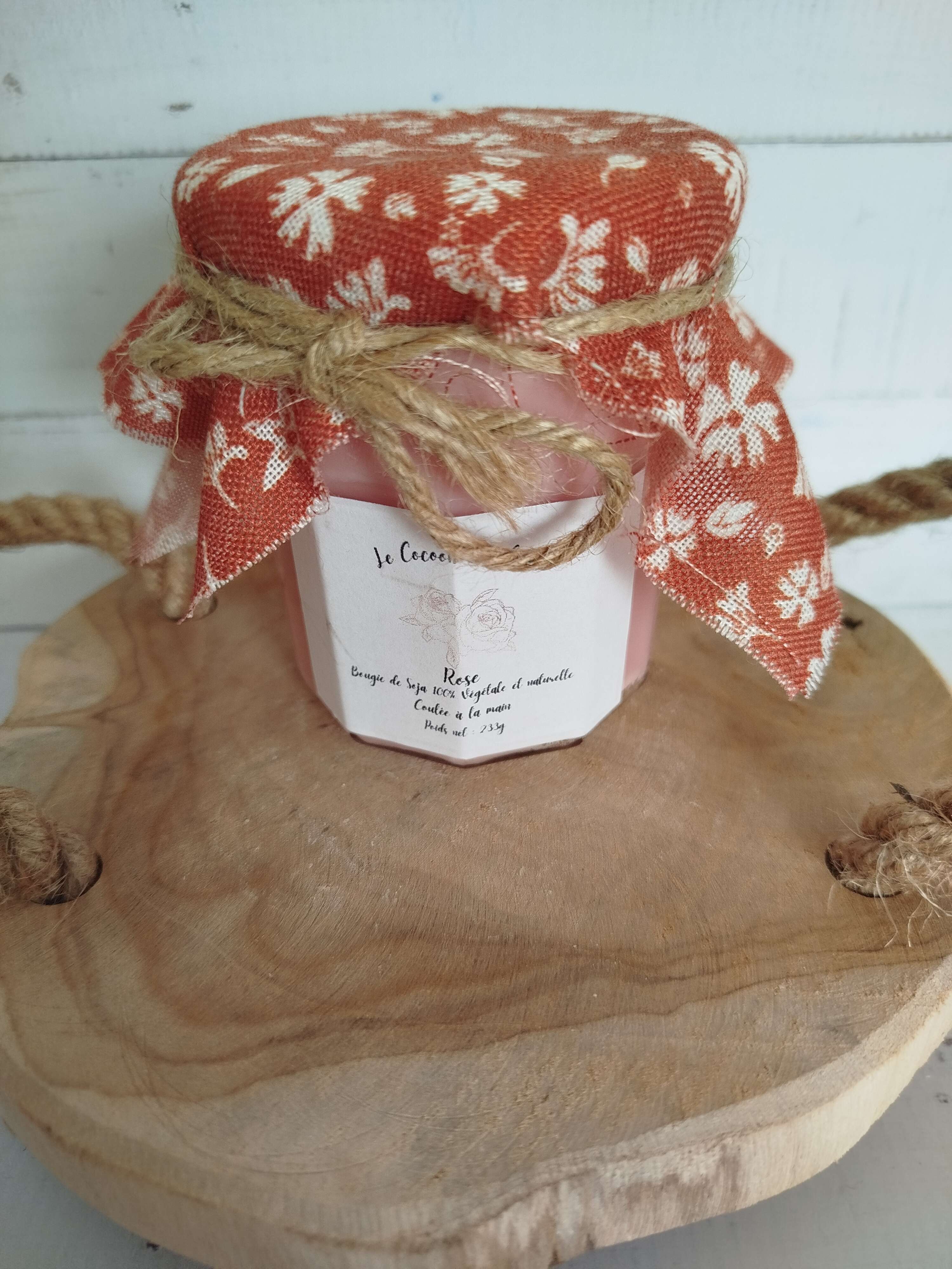 Bougie Rose Ancien Pot Bonne Maman