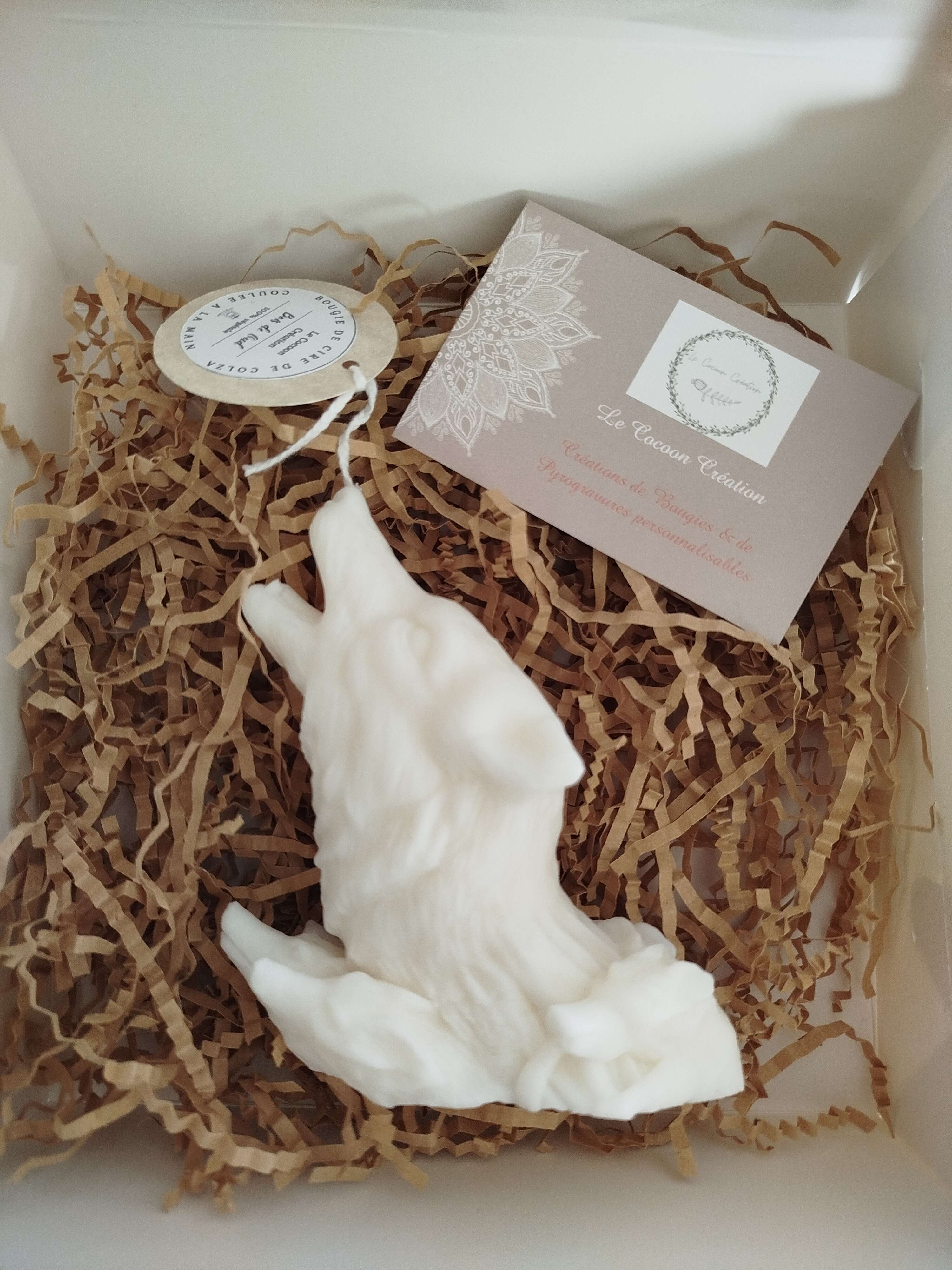 Bougie Tête de Loup Bois de Oud