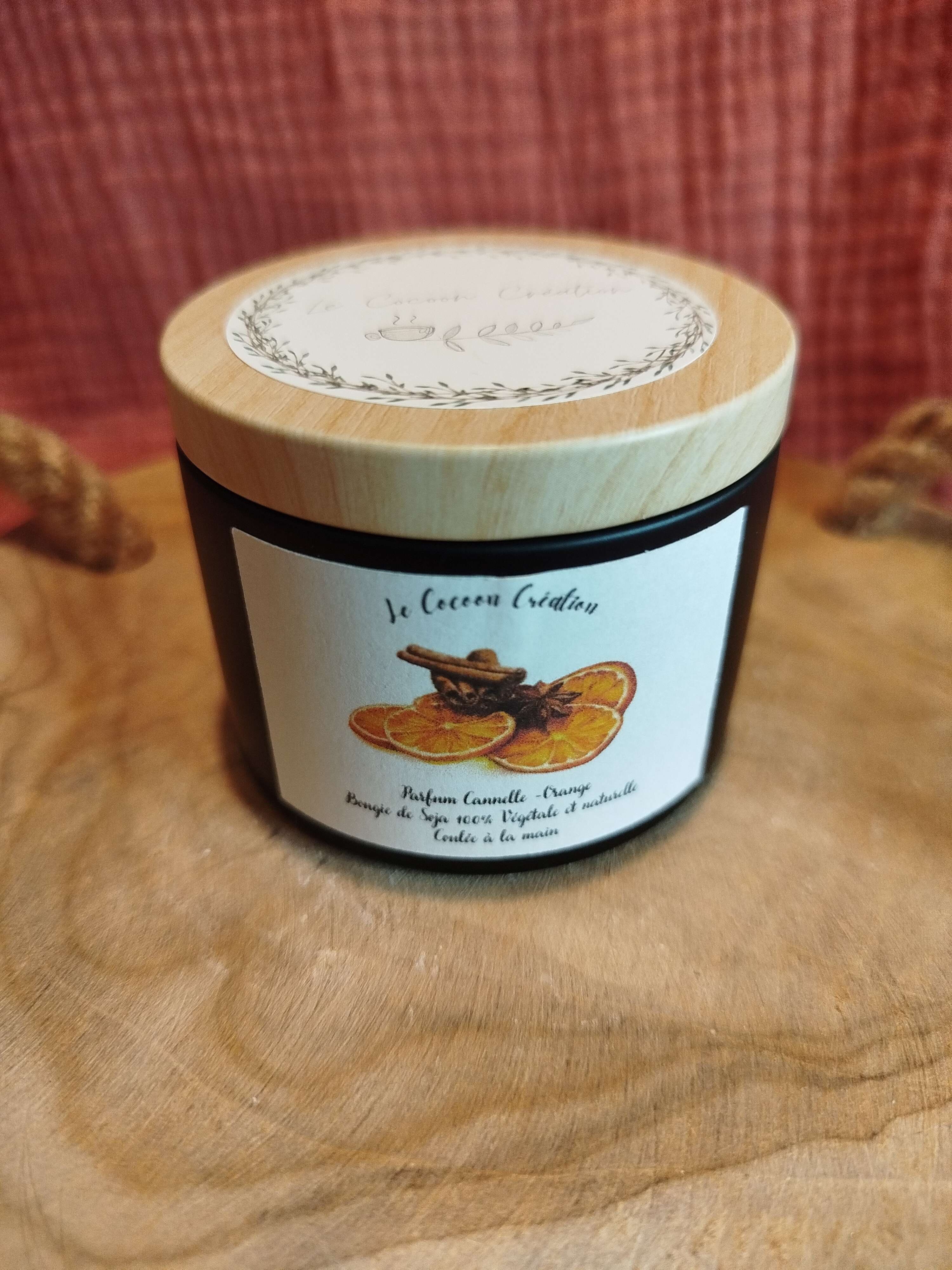 Bougie Pot noir 125ml Cannelle Orange