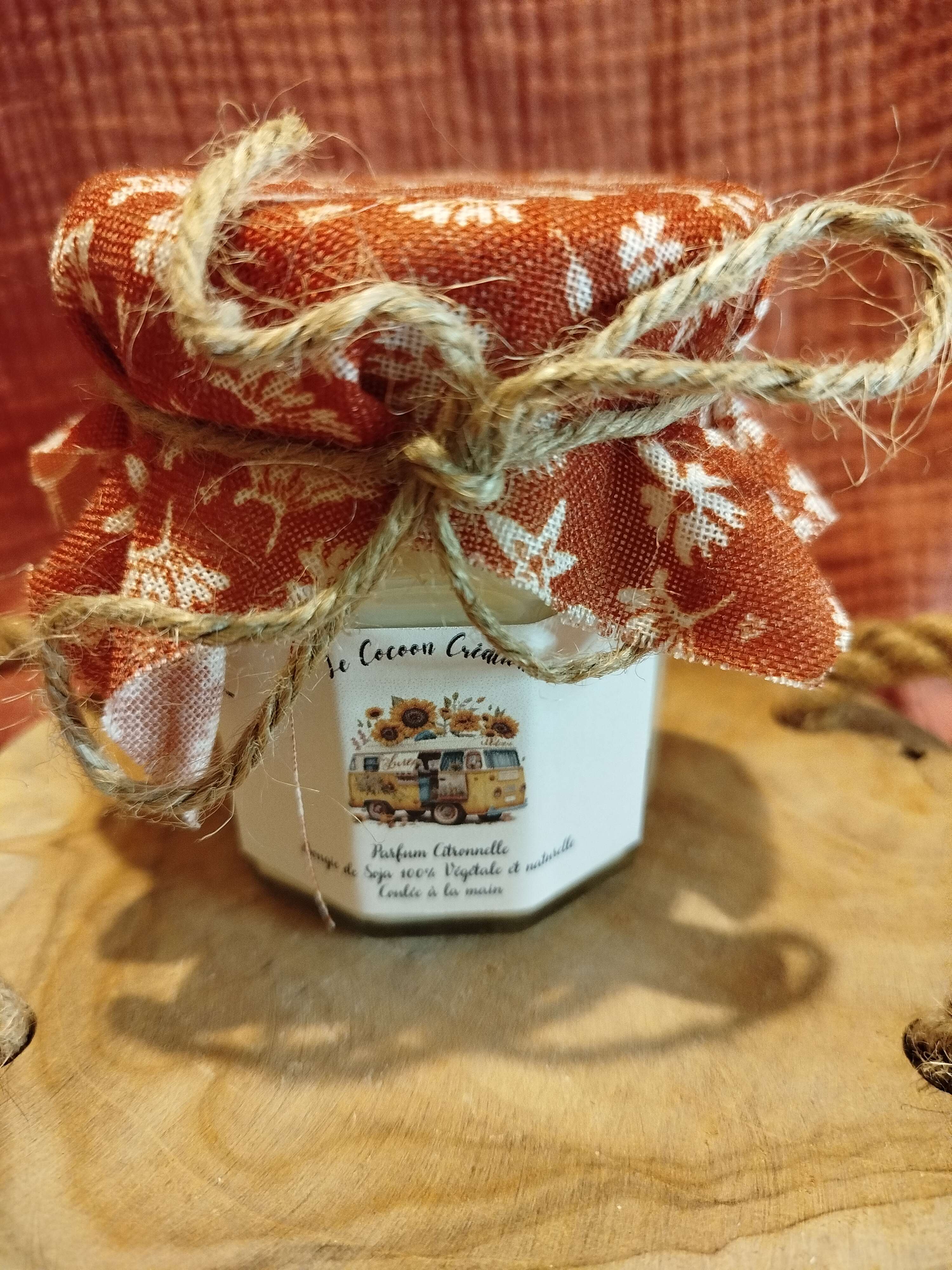 Bougie Ancien Pot de confiture Citronnelle