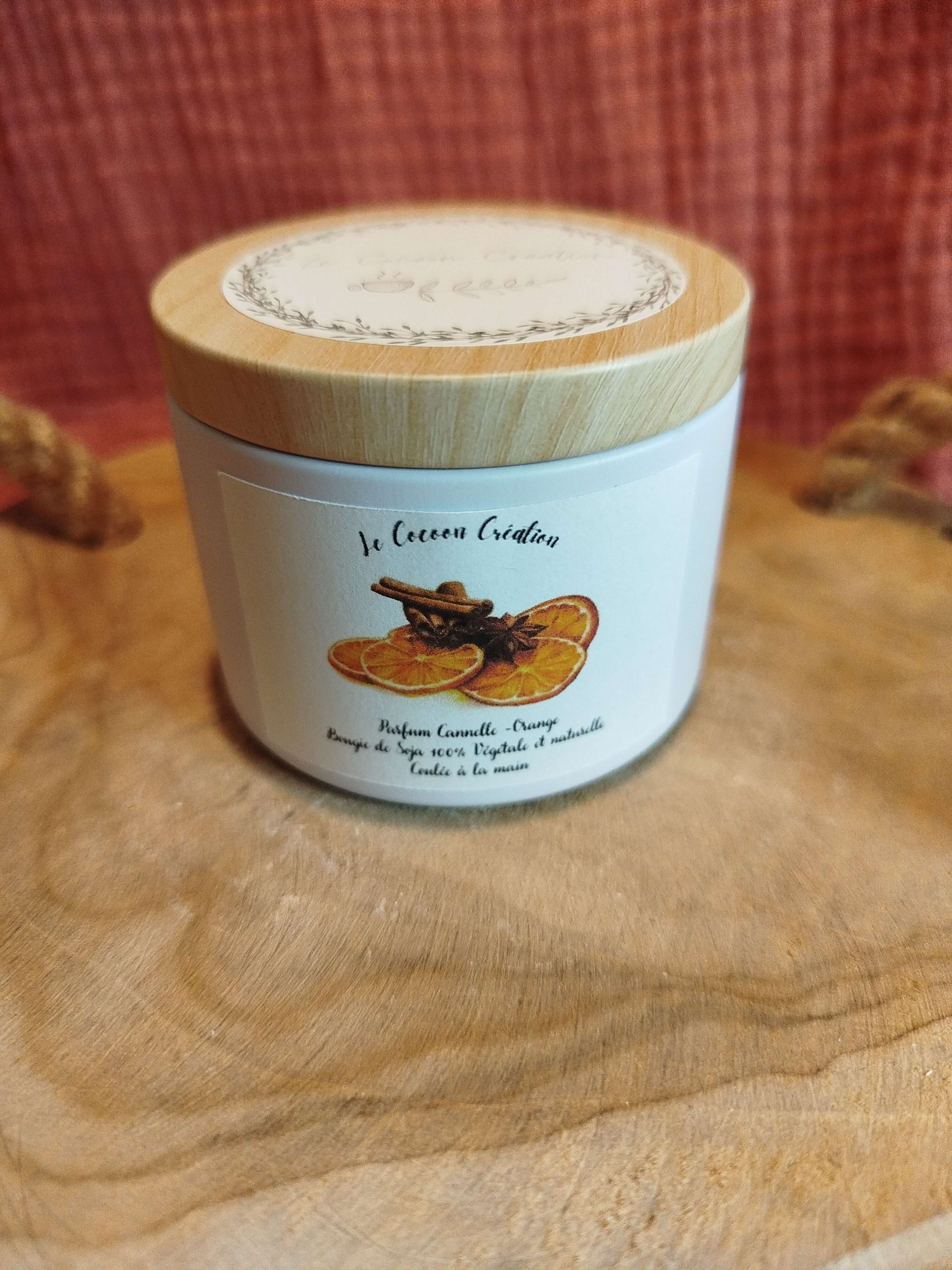 Bougie Pot blanc 125ml Cannelle Orange