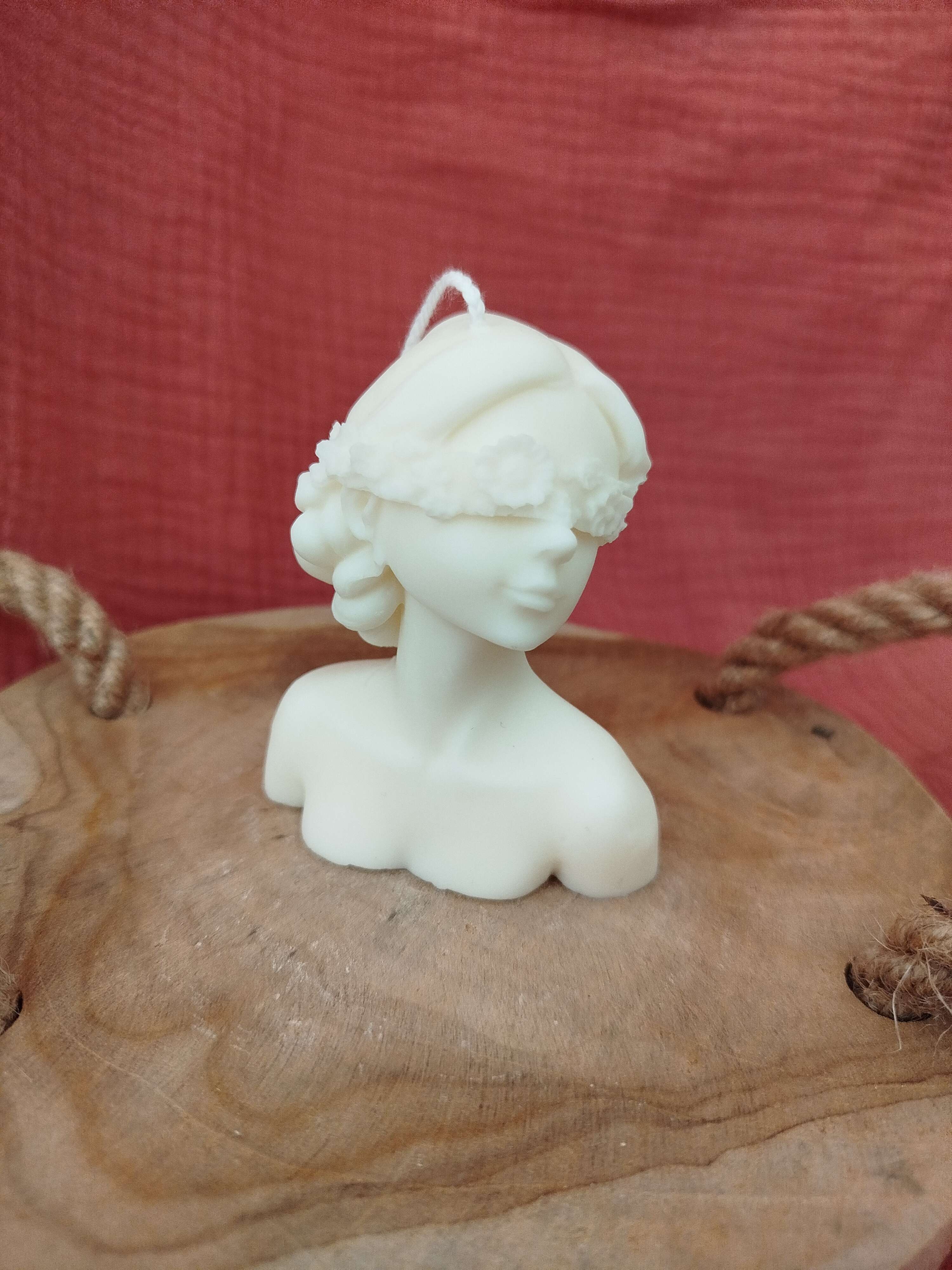 Bougie Femme Bandeau Fleurs Framboise Citron