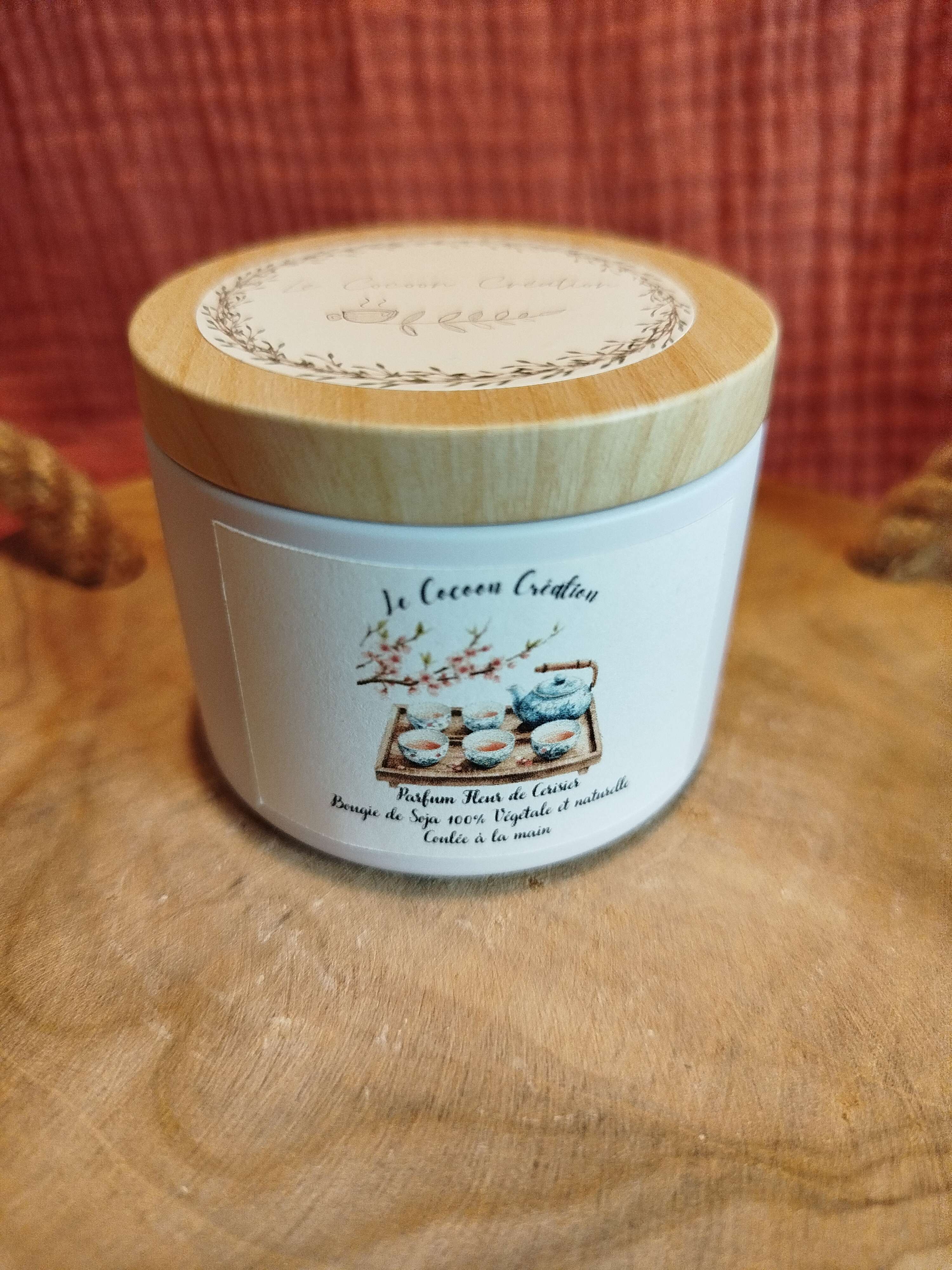 Bougie Pot blanc 125ml Fleur de cerisier