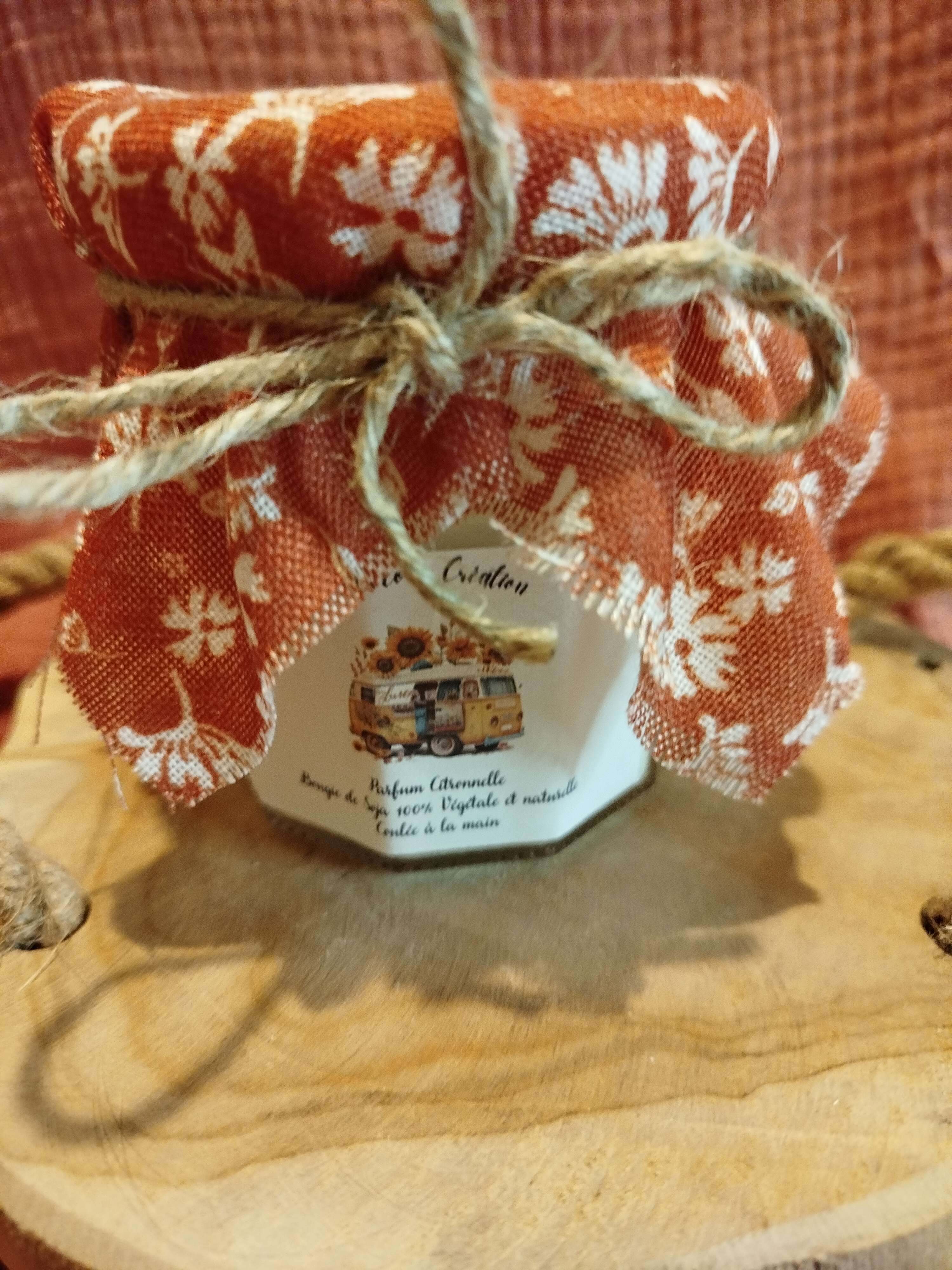 Bougie Ancien Pot de confiture Citronnelle