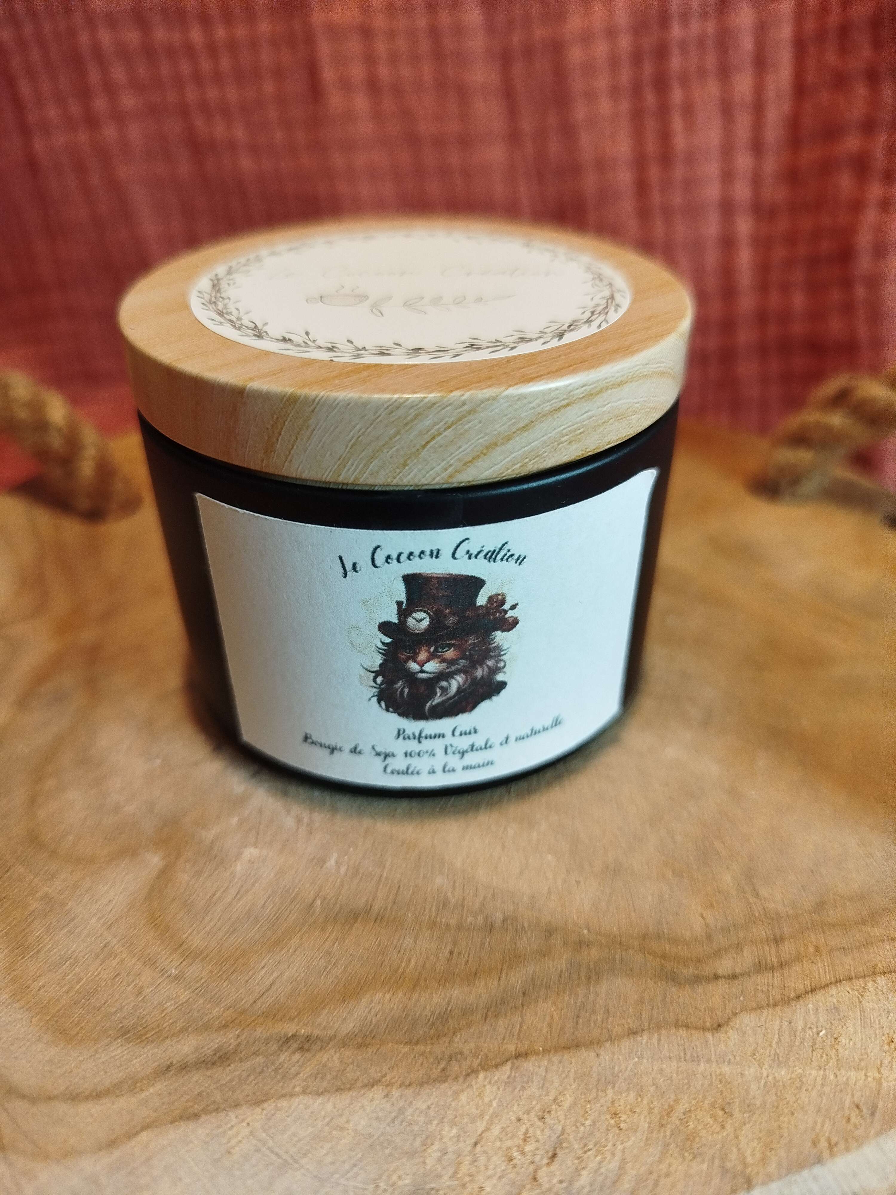 Bougie Pot noir 125 ml Cuir