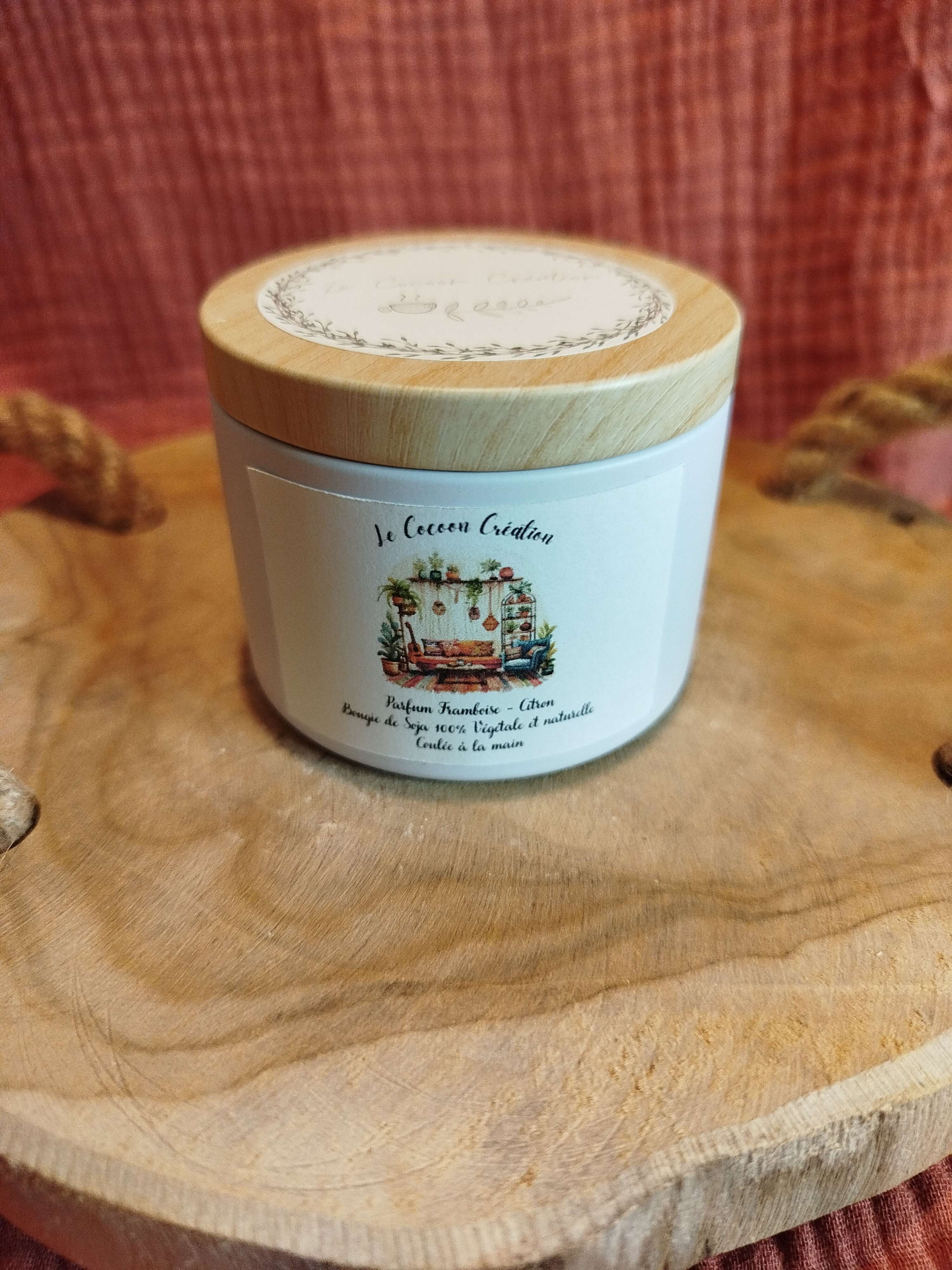 Bougie Pot blanc 125ml Framboise Citron