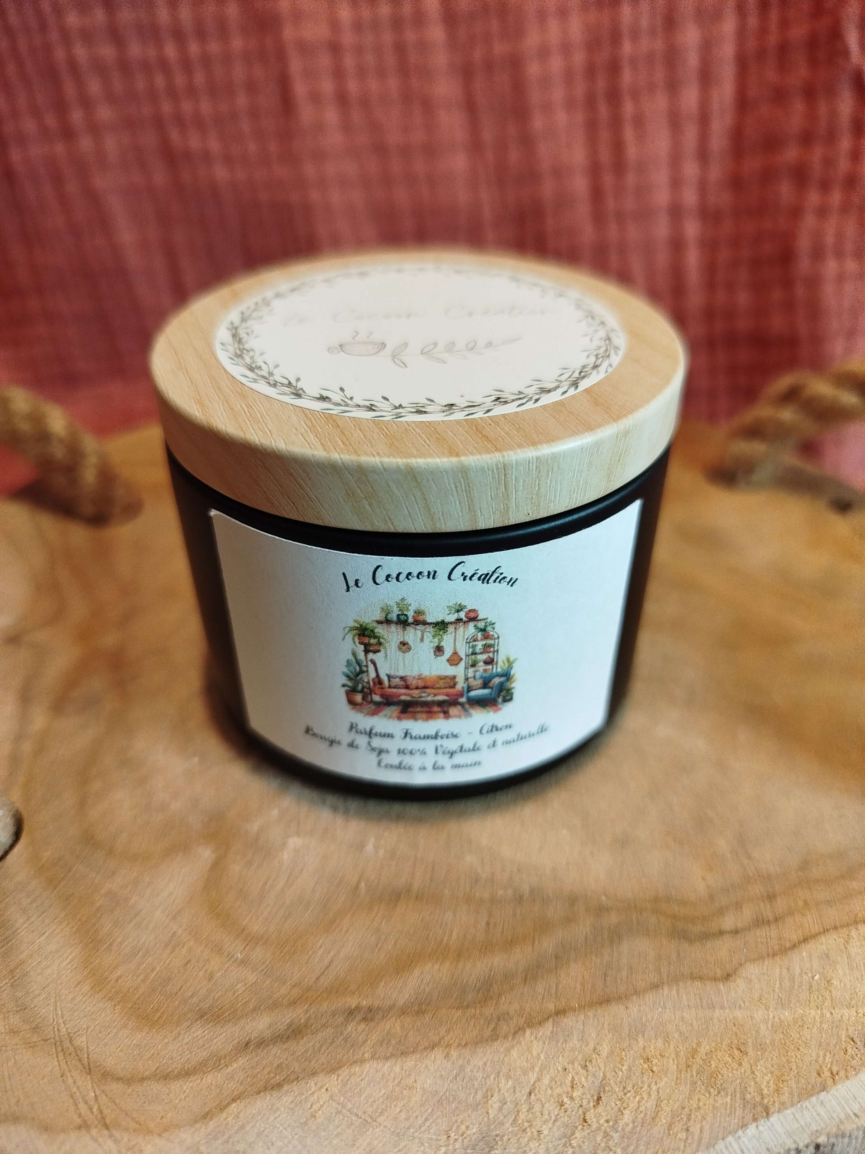 Bougie Pot noir 125ml FRamboise-Citron