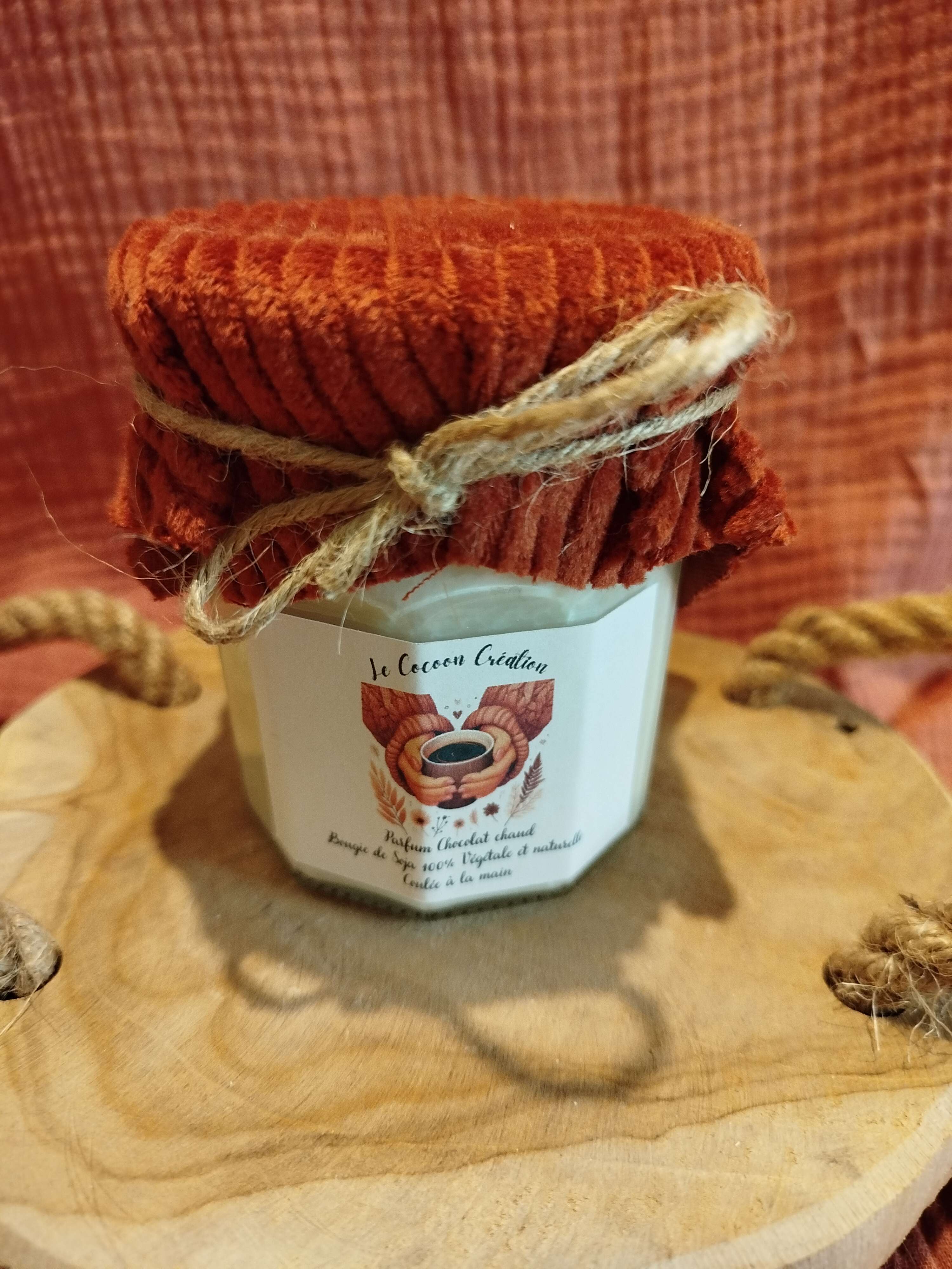 Bougie Ancien Pot de confiture Chocolat Chaud