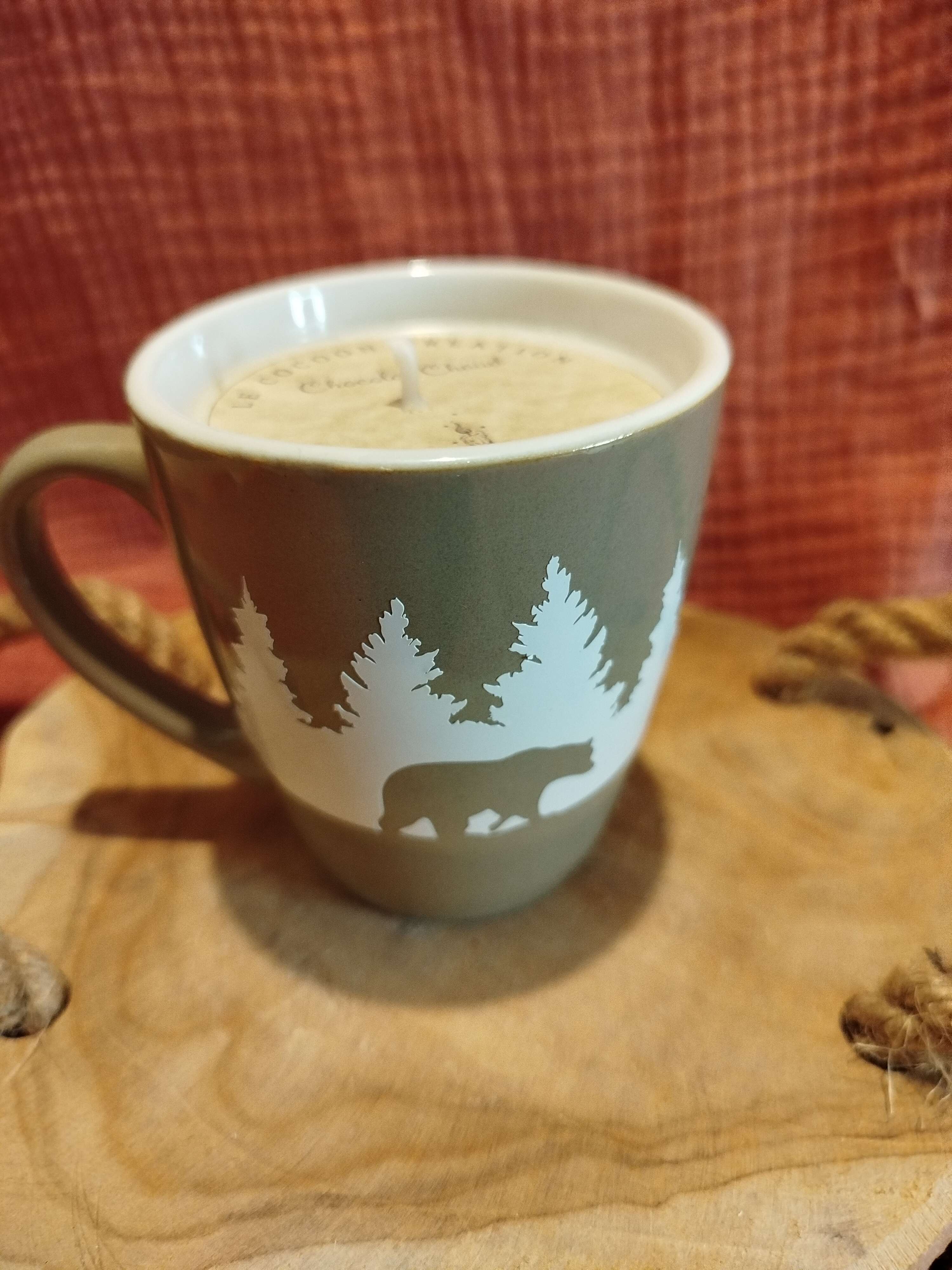 Bougie Tasse kaki Chocolat Chaud