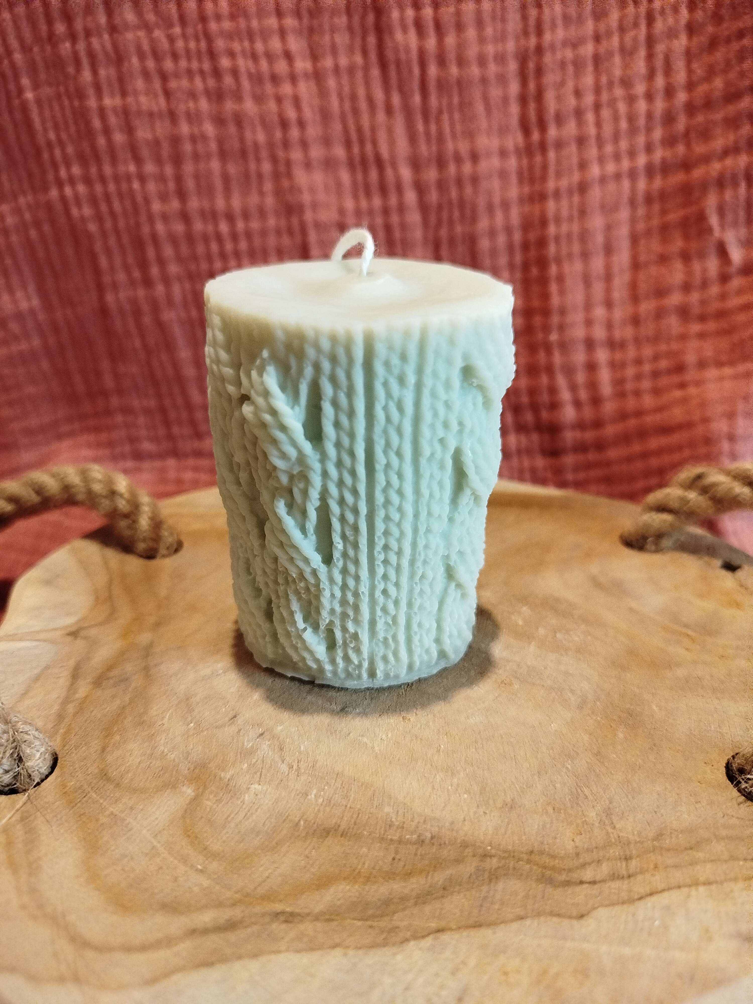 Bougie Motif laine Chocolat Chaud