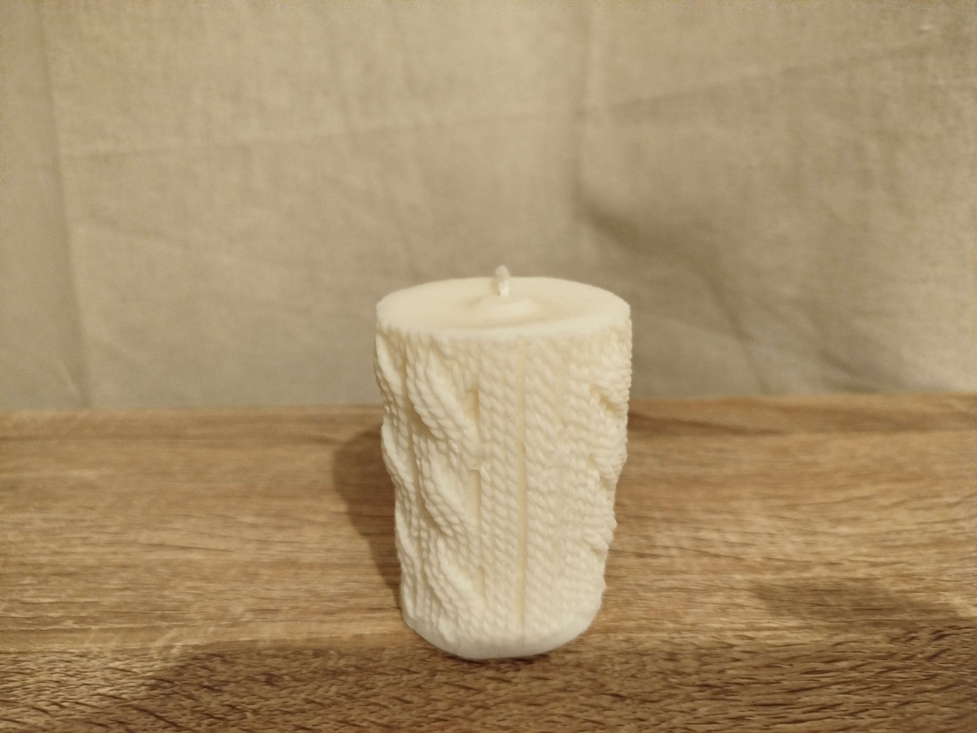 Bougie Motif laine Chocolat Chaud