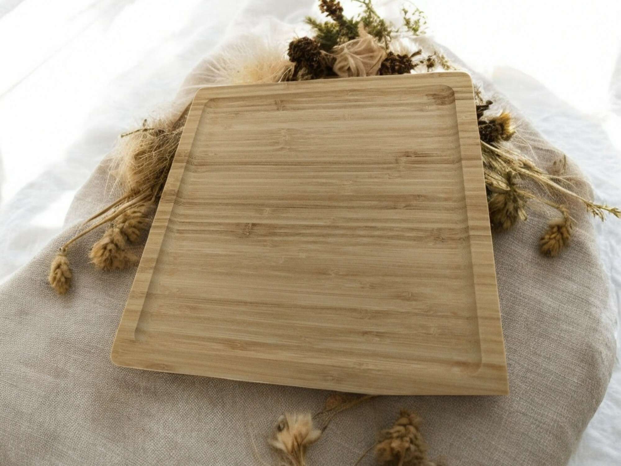 Plateau Carré en Bambou