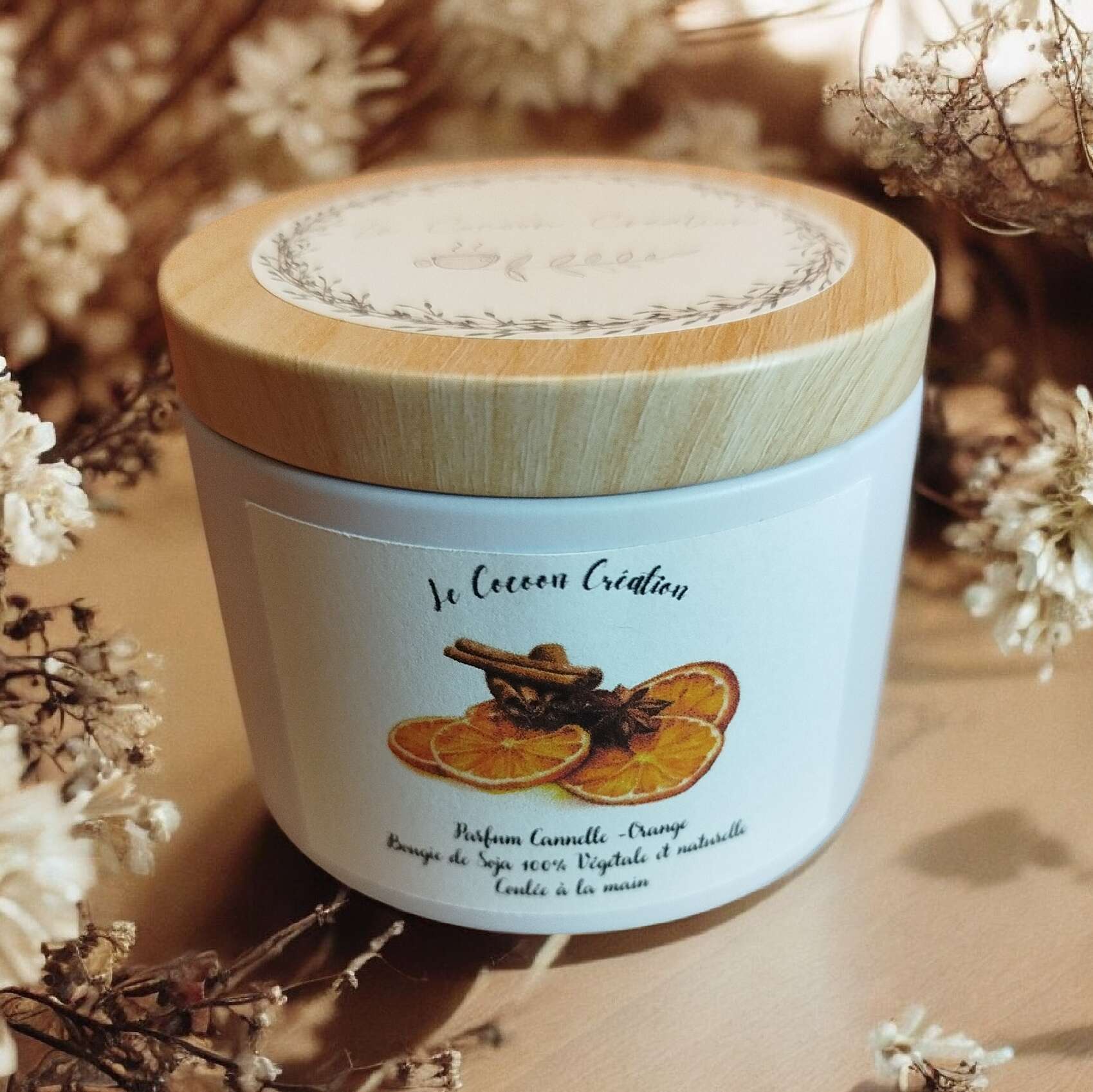 Bougie Pot blanc 125ml Cannelle Orange