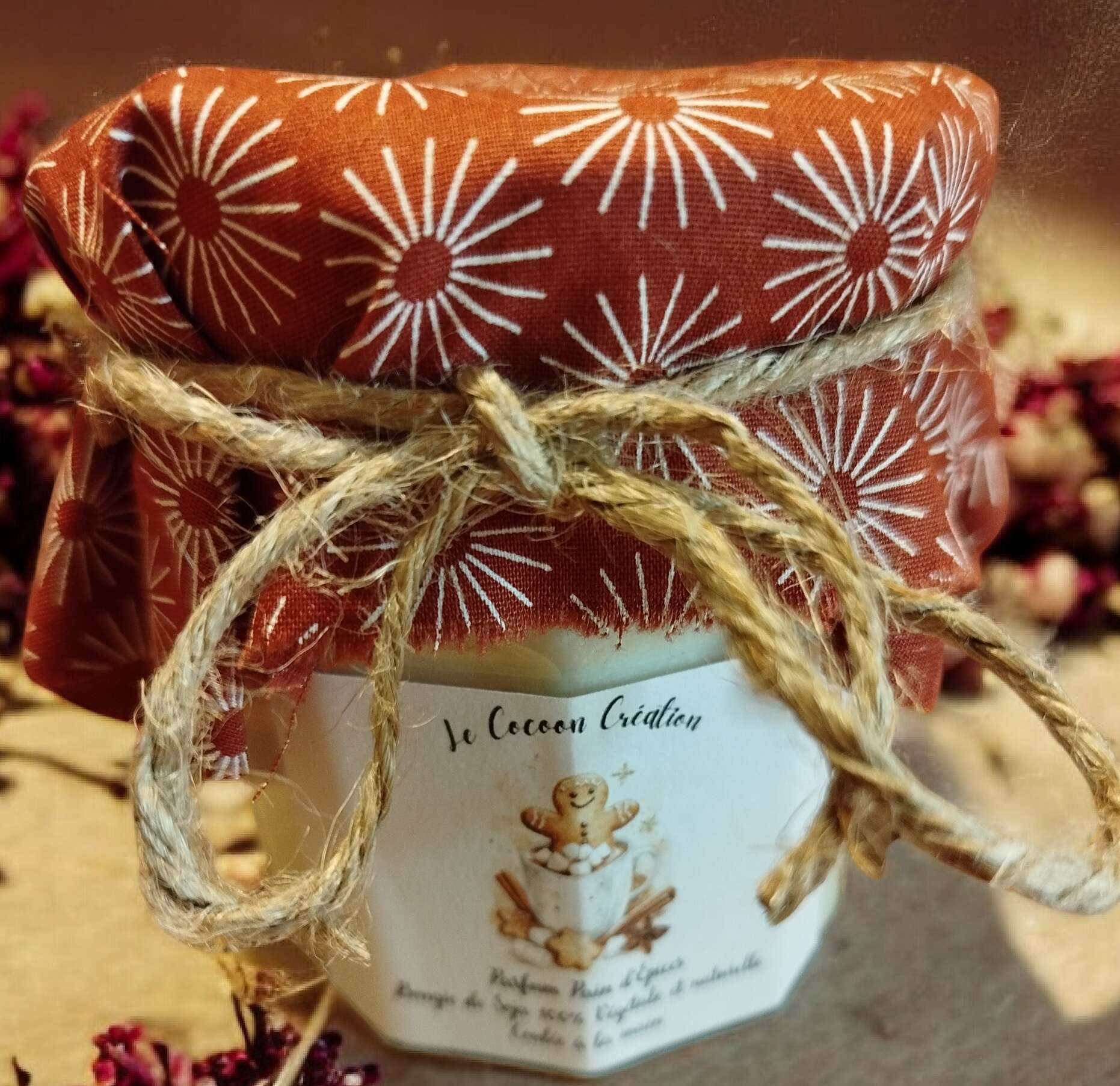 Bougie Ancien Pot de confiture Pain d'épices