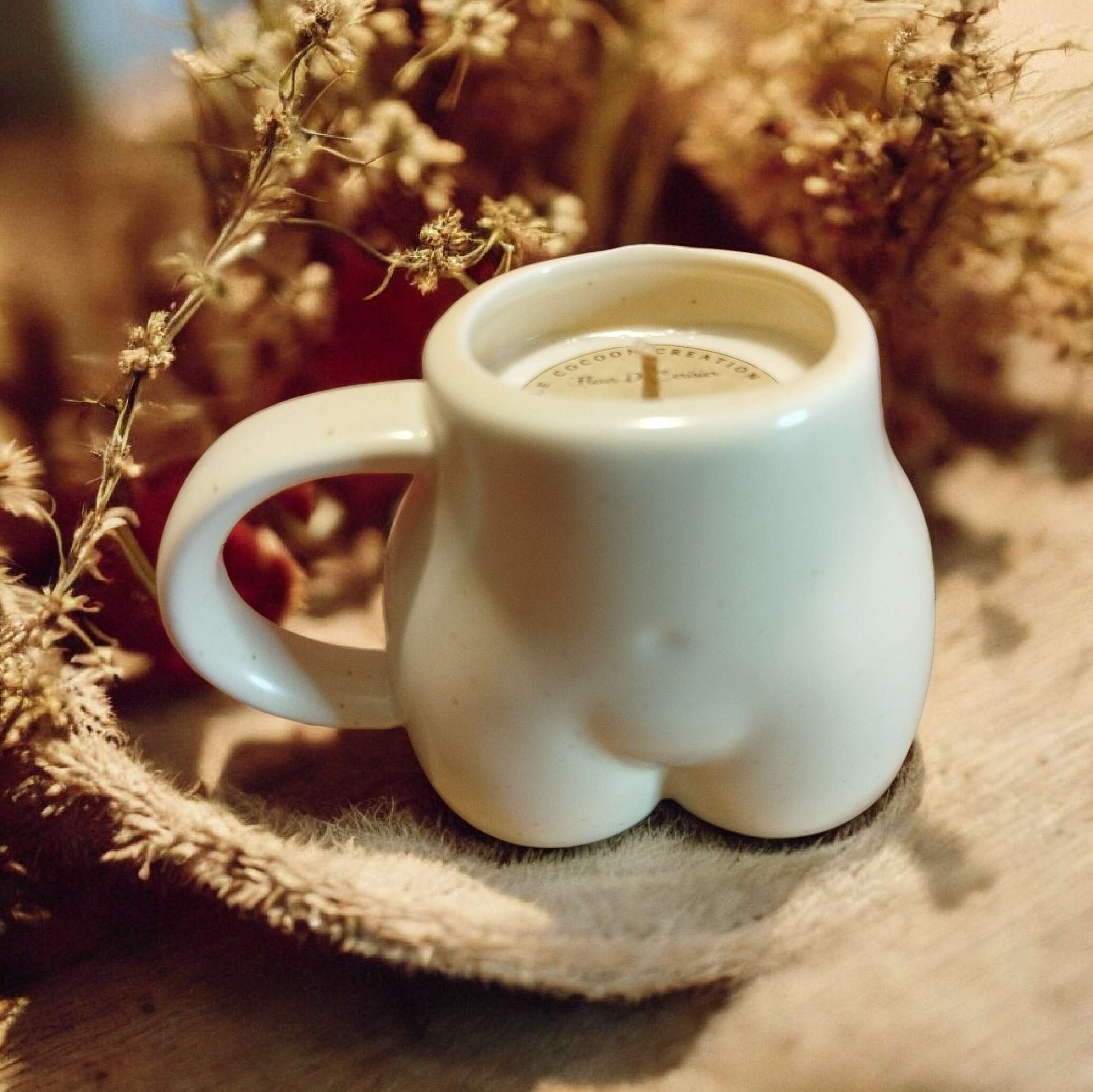 Bougie Tasse Femme Fleur de Cerisier