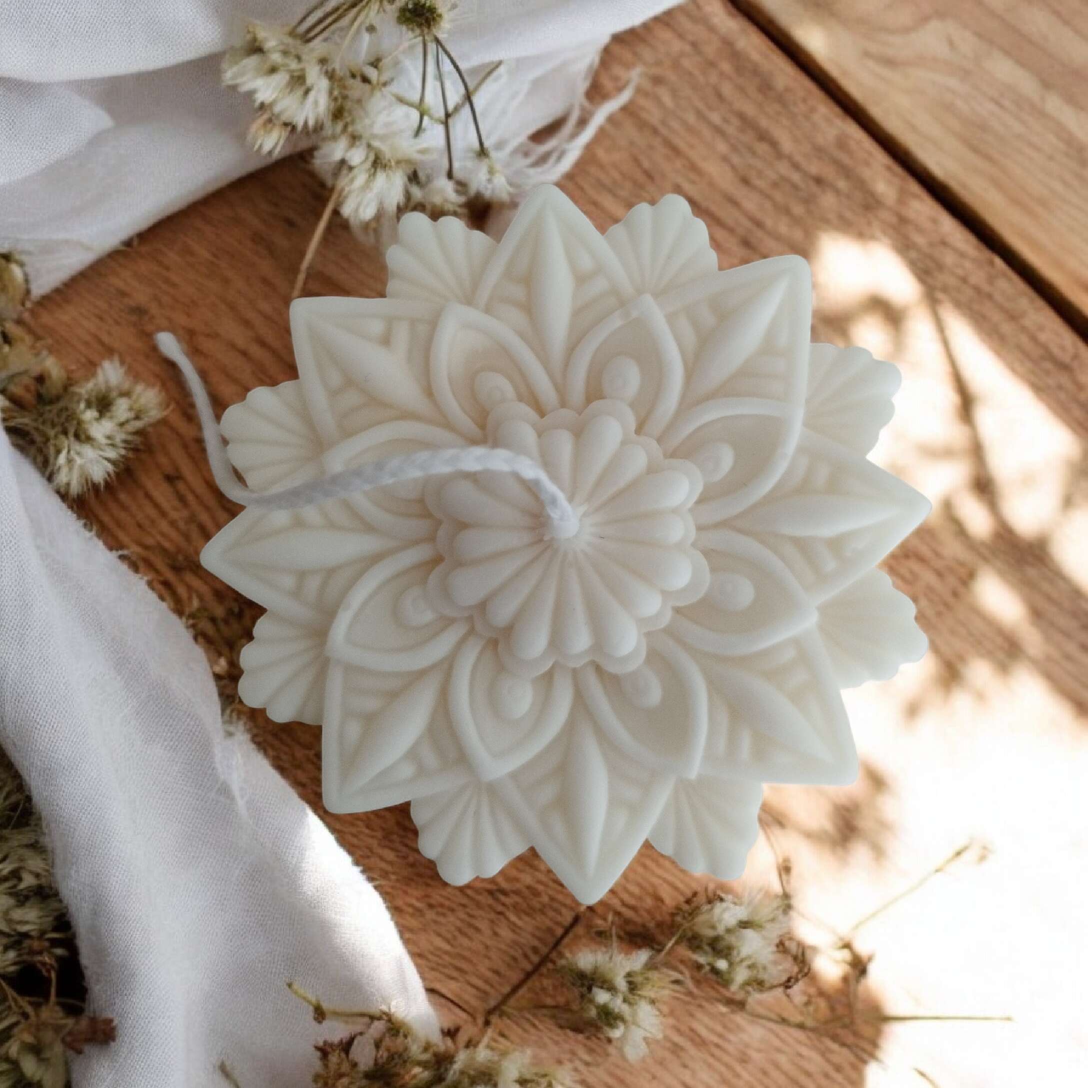 Bougie Mandala Fleur de coton