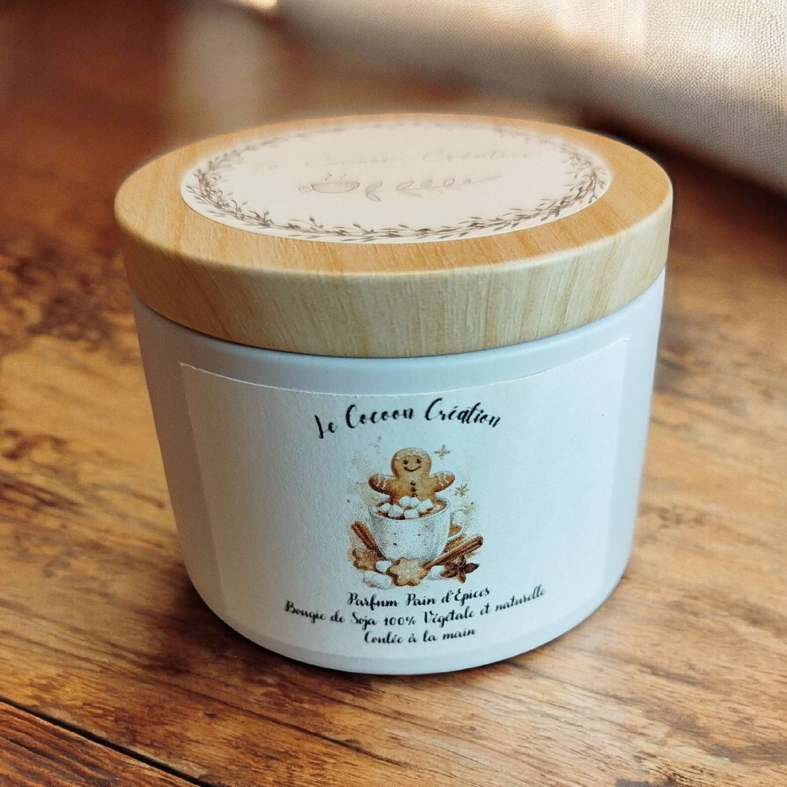 Bougie Pot blanc 125ml Pain d'épices