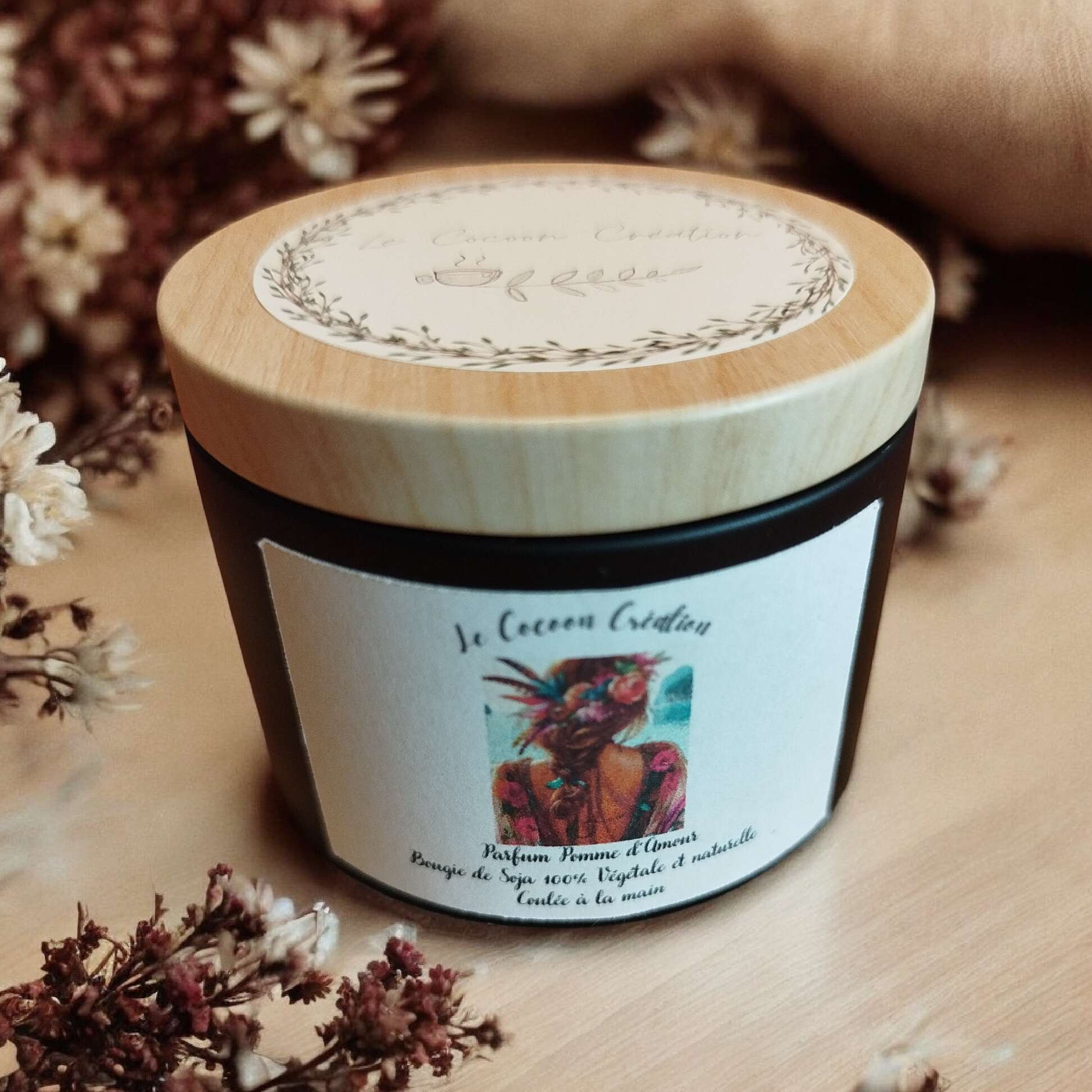 Bougie Pot Noir 125 ml Pomme d'amour