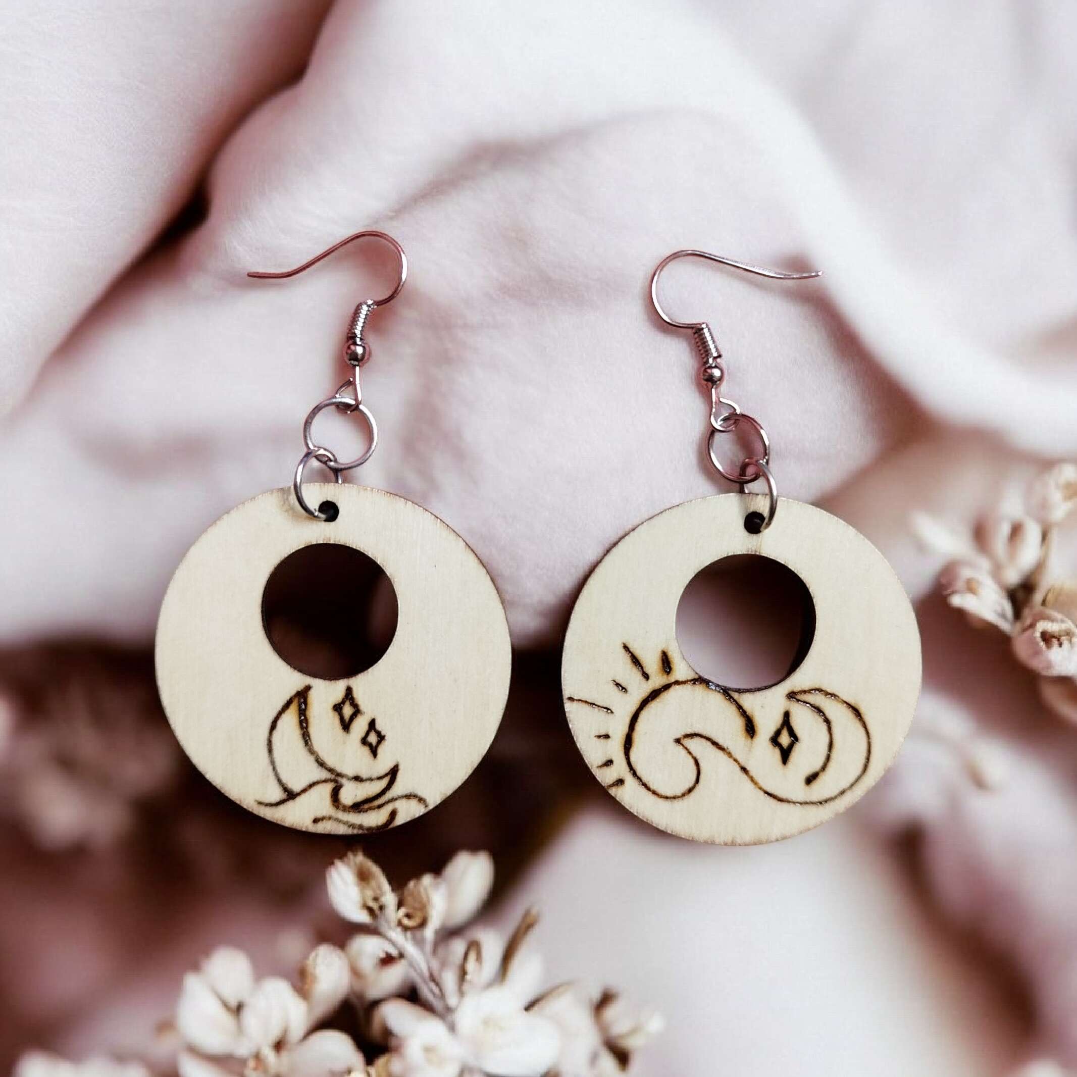 Boucle d'oreille Lune / Mer