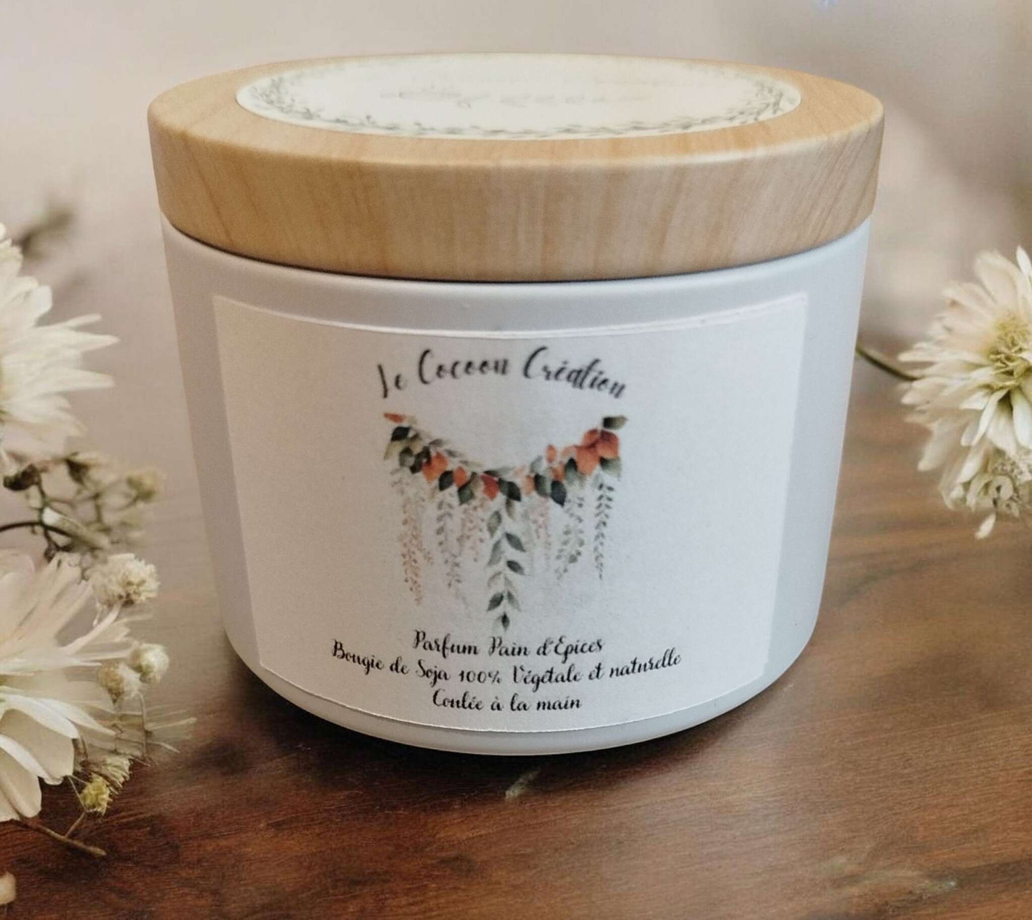 Bougie Pot blanc 125ml Pain d'épices