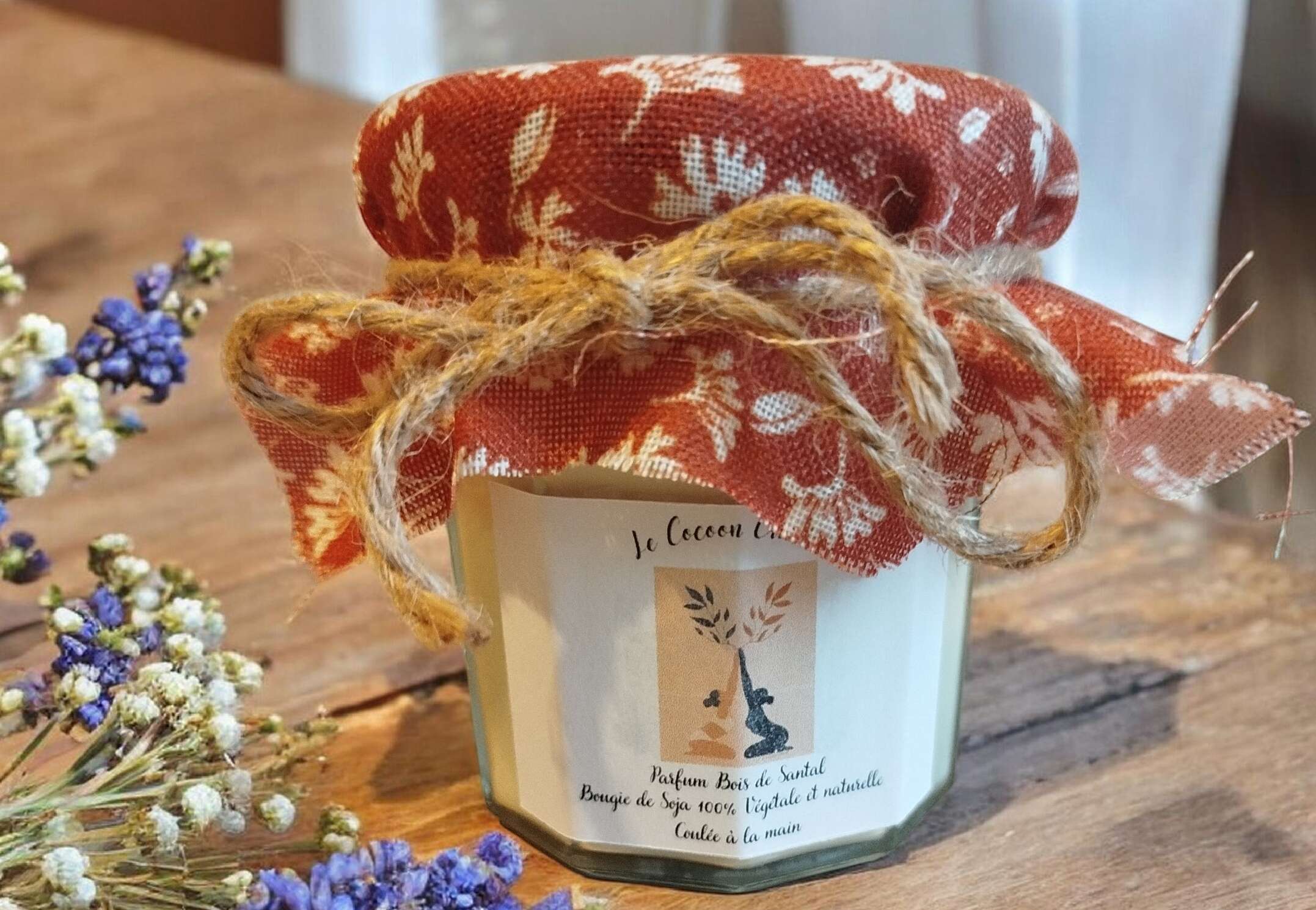 Bougie Ancien Pot de confiture Bois de santal