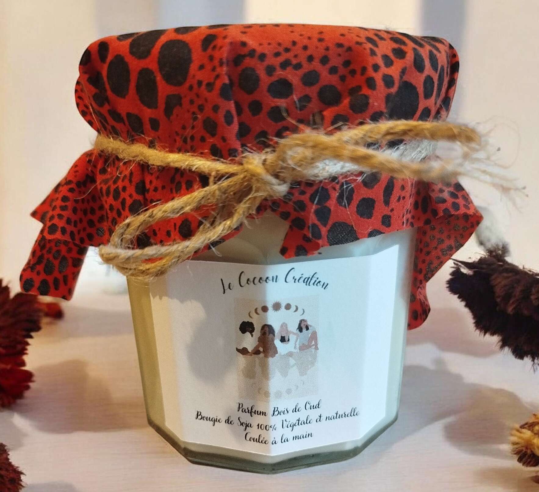 Bougie Ancien Pot de confiture Bois de Oud