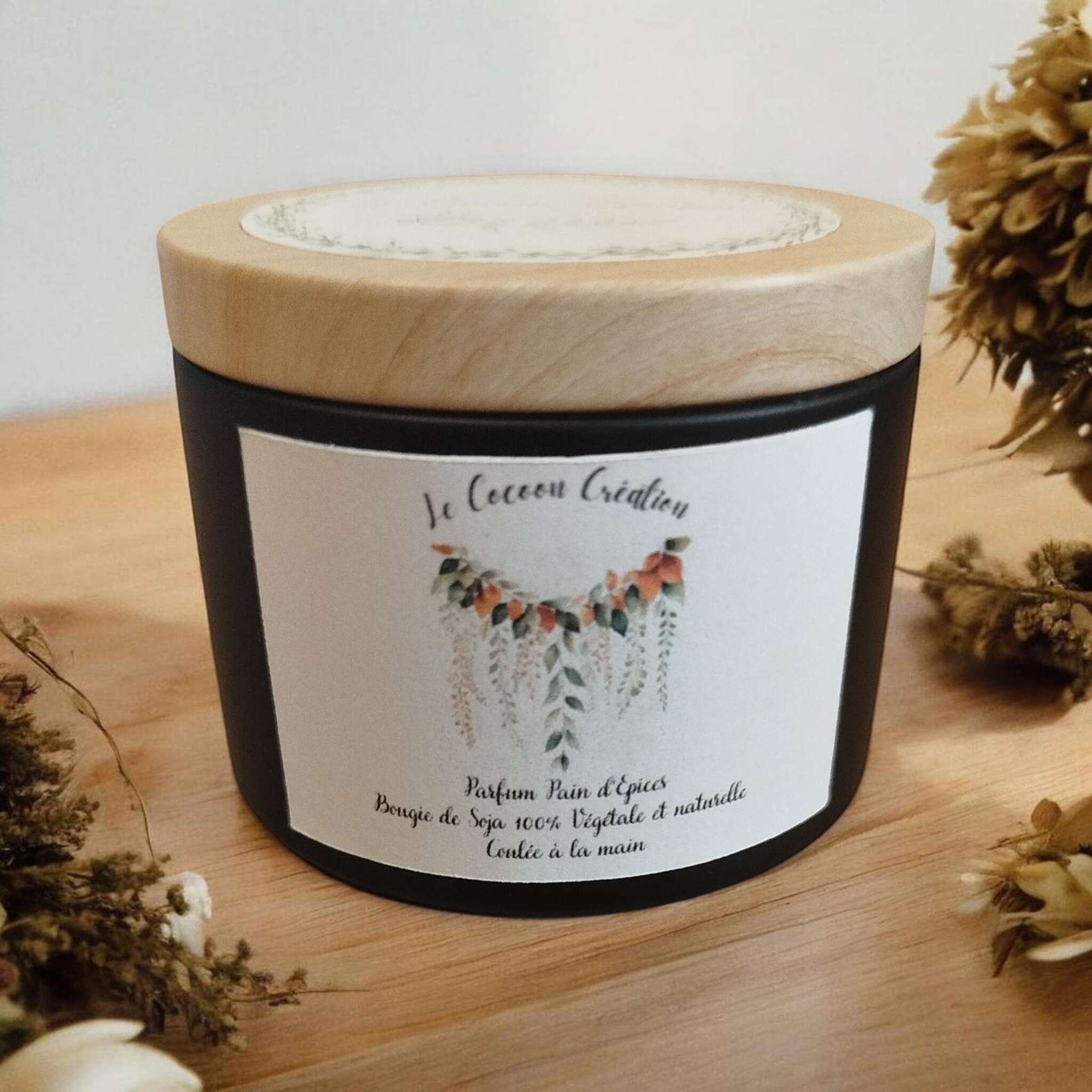 Bougie Pot noir 125ml Pain d'épices