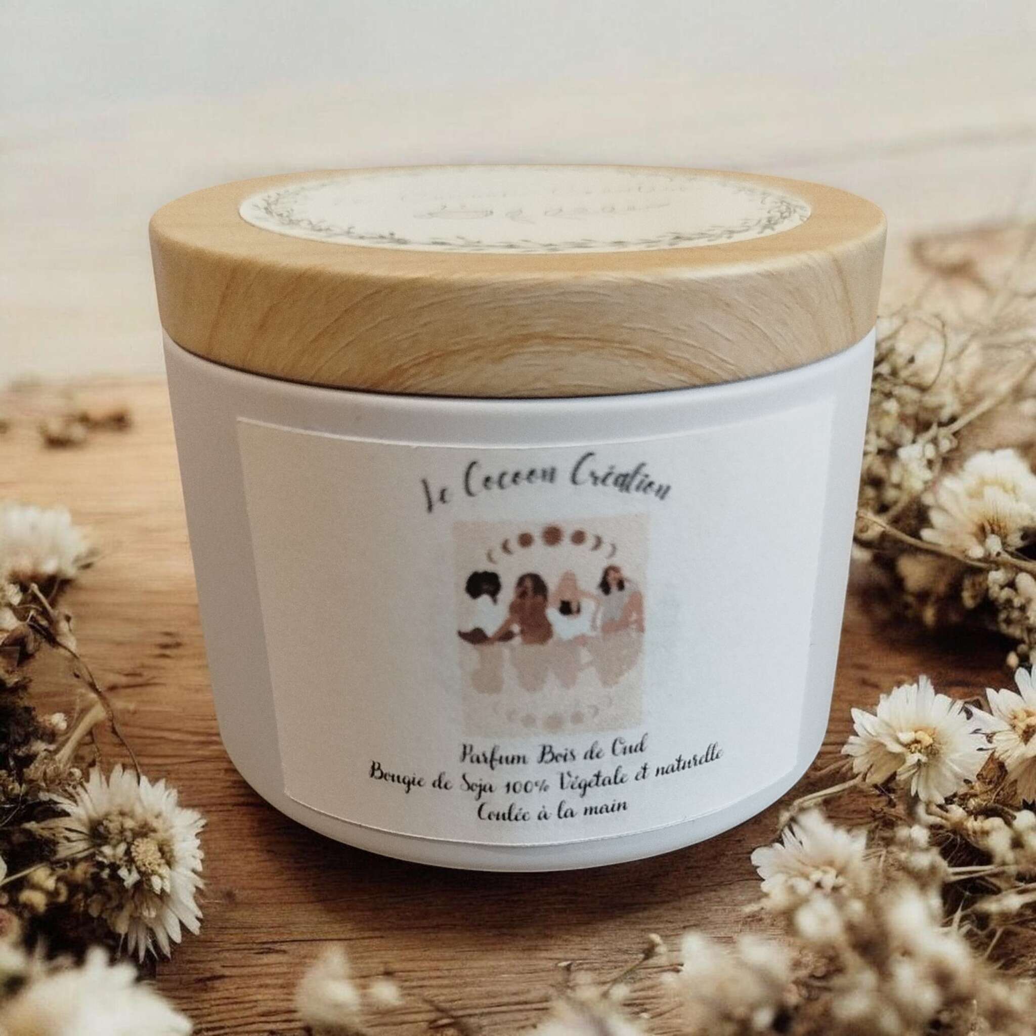Bougie Pot blanc 125ml Bois de Oud