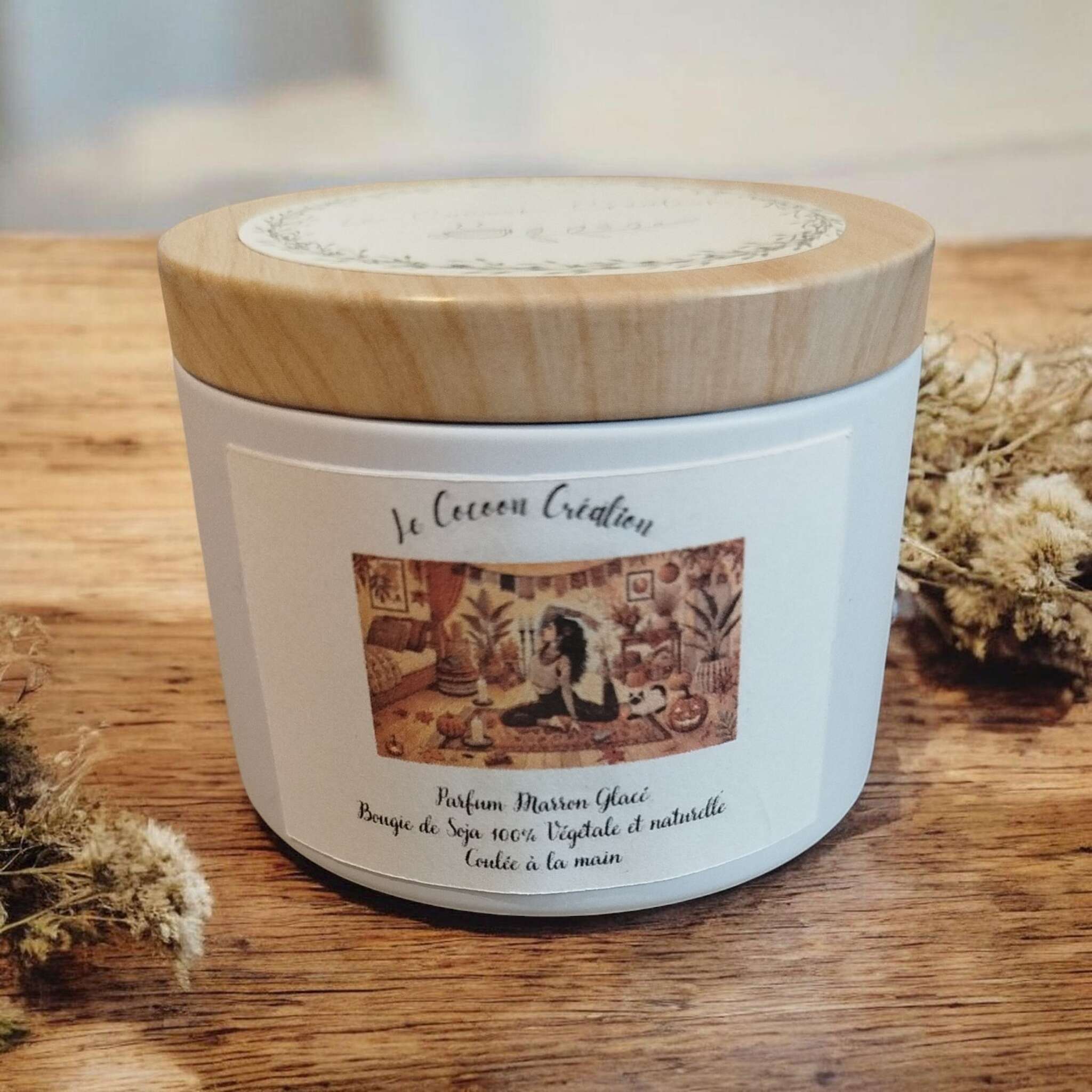 Bougie Pot blanc 125ml Marron Glacé
