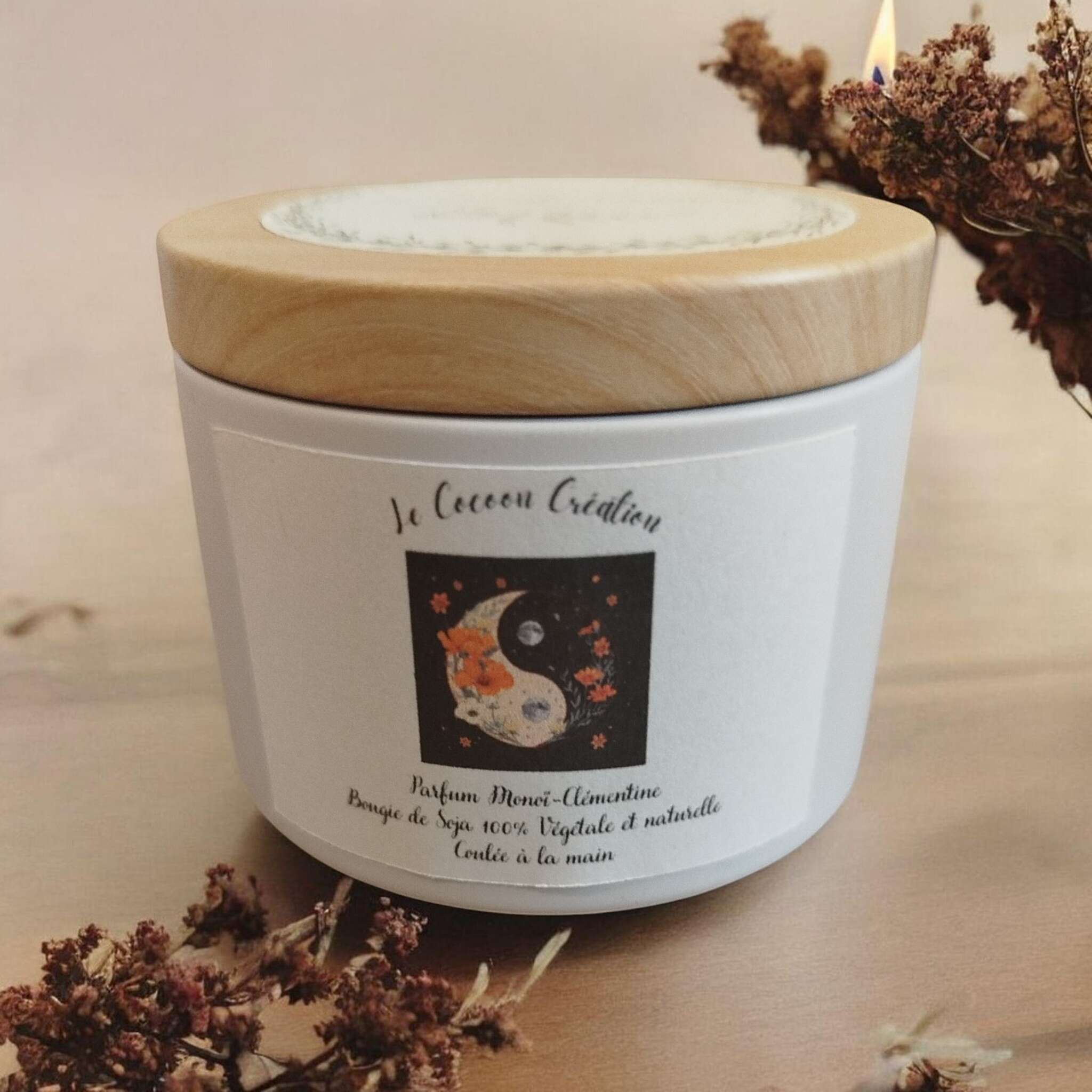 Bougie Pot Blanc 125ml Monoï Clémentine