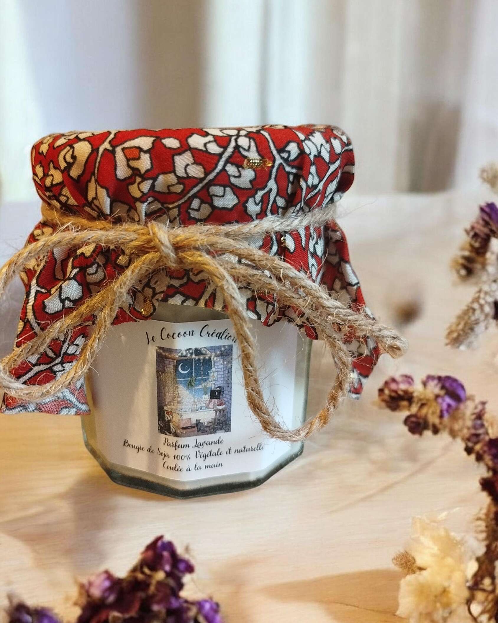 Bougie Ancien Pot de confiture Lavande