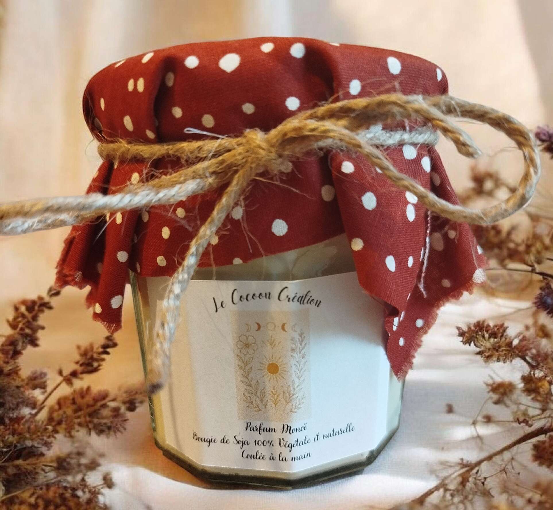 Bougie Ancien Pot de confiture Monoï